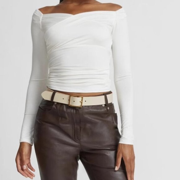 Base shirt basic sexy style slim fit big shoulder pull pleats - Picture 4 of 4